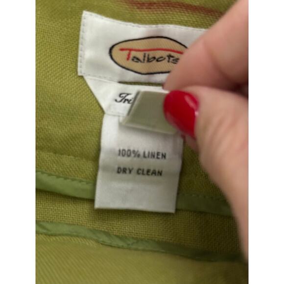 Talbots Lime Green Linen Lagenlook Flare Midi Skirt Size 2 - Picture 6 of 8